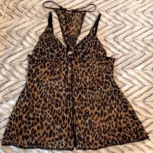 Victoria Secret Leopard Print Babydoll  Size Large